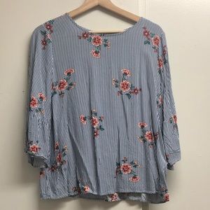 DeFacto striped floral blouse